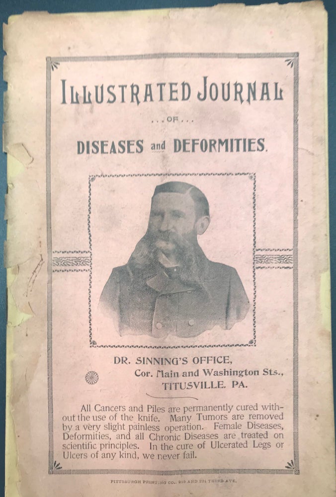 Item #64804 ILLUSTRATED JOURNAL OF DISEASES AND DEFORMITIES. DR. SINNING'S OFFICE, Cor. Main and Washington Sts., Titusville, PA.