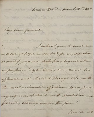 Item #64904 APPEALING TO NEWLY INAUGURATED PRESIDENT ANDREW JACKSON FOR HELP WITH HER DIRE...