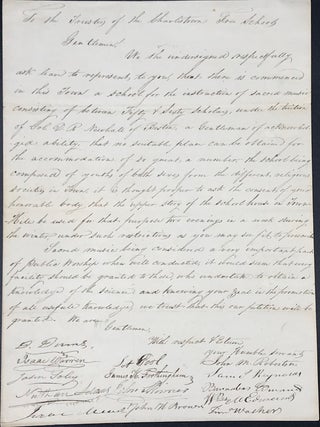 Item #65175 APPLICATION FOR THE SCHOOL HOUSE FOR A SINGING SCHOOL. Education, Charlestown Free...
