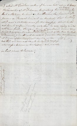 REQUESTING THAT A FRIEND WRITE LETTERS ON HIS BEHALF TO GOVERNOR [JOHN] HANCOCK, MR. [JOHN] ADAMS, GENERAL [GEORGE] WASHINGTON, MR. STRONG, [etc.], in an autograph letter signed.