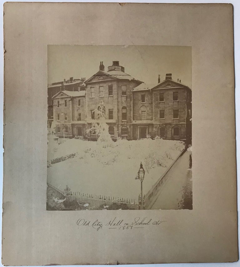 Item #65516 OLD CITY HALL ON SCHOOL ST 1858 [manuscript caption title]