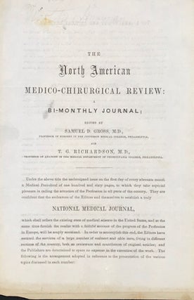 Item #65549 THE NORTH AMERICAN MEDICO-CHIRURGICAL REVIEW: A BI-MONTHLY JOURNAL. Prospectus,...