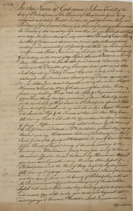 Item #65753 COPY OF JAMES TUTHILL'S WILL date 9 Feby 1727 [docketed title on blank verso of...