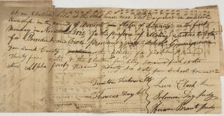 MANUSCRIPT TALLY SHEET: "At an Election held at the School House near Thos. Day Jr.'s, in Anderson Township in the County of Warrick, State of Indiana, on the first Monday in November 1832, for the purpose of Electing Electors to Vote for President and Vice President, School Commissioner for Warrick County...."