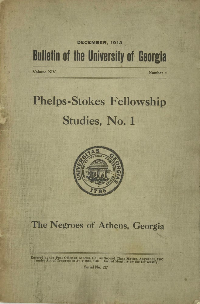 Item #65916 The Negroes of Athens, Georgia. T. J. WOOFTER, Jr.