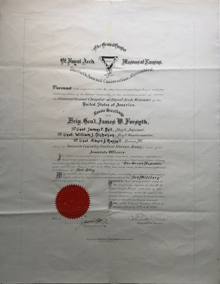Item #66083 THE GRAND CHAPTER OF ROYAL ARCH MASONS OF KANSAS In Its Thirtieth Annual Convocation Assembled....