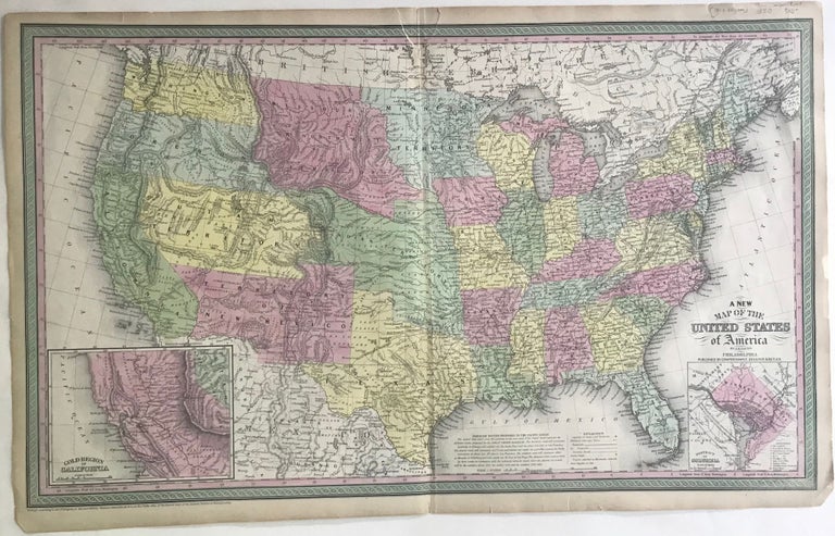 Item #66135 A NEW MAP OF THE UNITED STATES OF AMERICA. J. H. YOUNG.