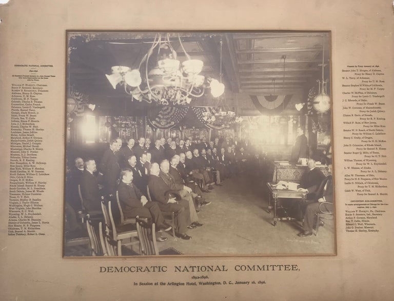 Item #66335 DEMOCRATIC NATIONAL COMMITTEE, 1892-1896, In Session at the Arlington Hotel, Washington, D.C., January 16, 1896. [caption title]