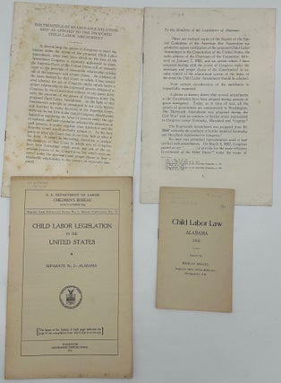 Item #66416 CHILD LABOR LAW, ALABAMA, 1908 [cover title]. Shirley BRAGG, Cotton Mills...