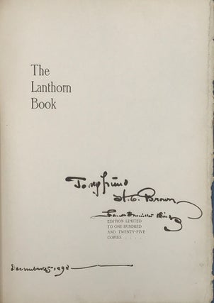 Item #66745 THE LANTHORN BOOK BEING A SMALL COLLECTION OF TALES AND VERSES READ AT THE SIGN O'...