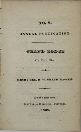 Item #66760 GRAND LODGE OF FLORIDA. Henry Gee, R W. Grand Master