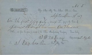 PROMISE TO PAY $1000 TO JAMES HAMILTON "ON THE FIRST DAY OF JULY NEXT," BY ORDER OF T.H. McCRAY,...