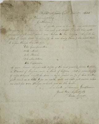 Item #67070 REQUESTING SUPPLIES, INCLUDING GUNPOWDER AND LEAD, FROM MESSRS. HENRY & CUNNINGHAM....