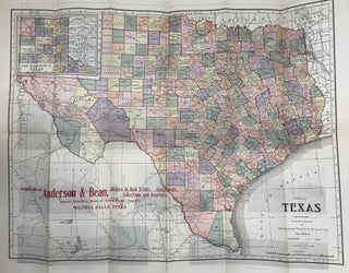 Item #67133 MAP OF TEXAS. WITH SOME FACTS ABOUT HER ADVANTAGES AND MERITS. [cover title