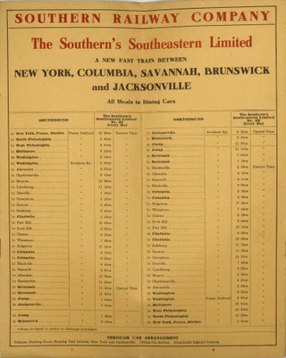 THE SOUTHERN'S SOUTHEASTERN LIMITED TO THE PRINCIPAL CITIES AND RESORTS OF THE SOUTH AND EAST [cover title]