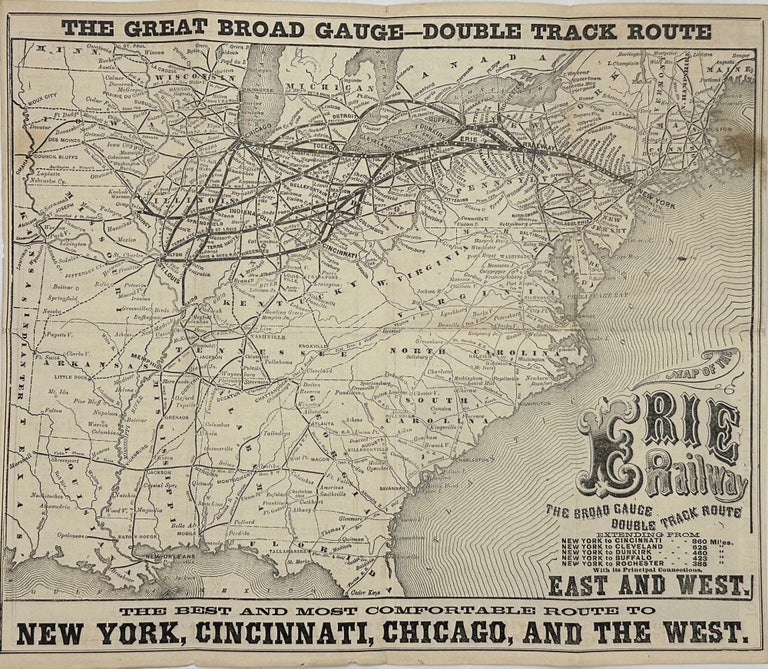 Item #67265 WEST AND NORTH-WEST VIA THE BROAD GAUGE DOUBLE TRACK ERIE RAILWAY TO CHICAGO [cover title]