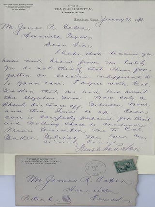 Item #67304 ASSURING HIS CLIENT JAMES R. GOBER, OF AMARILLO, TEXAS, THAT HE IS WORKING ON HIS...
