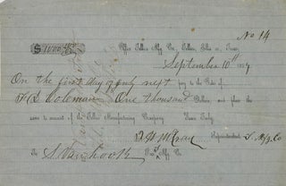 Item #67308 PROMISE TO PAY $1000 TO F.S. COLEMAN "ON THE FIRST DAY OF JULY NEXT," BY ORDER OF...