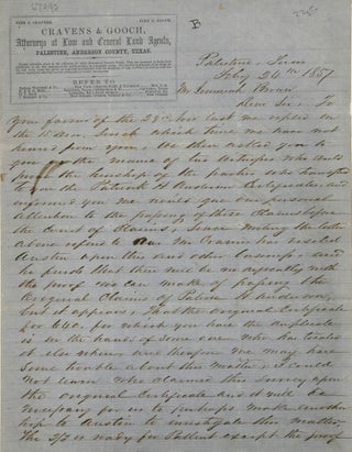 Item #67342 EXAMINING THE TRANSFER OF LAND CERTIFICATES BELONGING TO PATRICK H. ANDERSON FOR A...