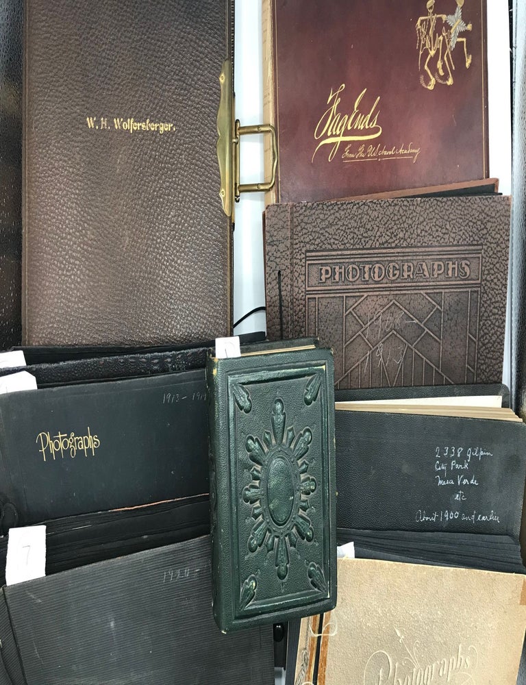 Item #67798 A PHOTOGRAPHIC ARCHIVE OF THE WOLFERSBERGER AND BLACKMER FAMILIES, OF DENVER AND STEAMBOAT SPRINGS, COLORADO. EIGHT FAMILY PHOTO ALBUMS, OVER 1000 PHOTOS OF THEIR LIVES, BEGINNING WITH THEIR SETTLEMENT IN ILLINOIS IN THE 1860s, AND THEIR MIGRATION WEST IN THE 1880s, AND FOLLOWING SEVERAL GENERATIONS TO THE 1930s. William H. Wolfersberger, Eda Wolfersberger Blackmer.