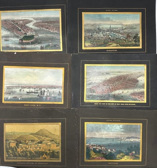 TEN HAND-COLORED LITHOGRAPHIC VIEWS, sweeping panoramas and bird's-eye aspects, of cities and other scenes in the United States and Canada; Images 4 1/2 x 7 1/2 inches, on mounts, 8 1/2 x 11 1/2, as listed below.