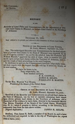 Item #67959 REPORT OF THE RECORDER OF LAND TITLES AND COMMISSIONERS OF THE ADJUSTMENT OF PRIVATE...