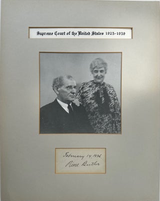 Item #67999 Black & white photograph of Pierce Butler and his wife, accompanied by his clipped...