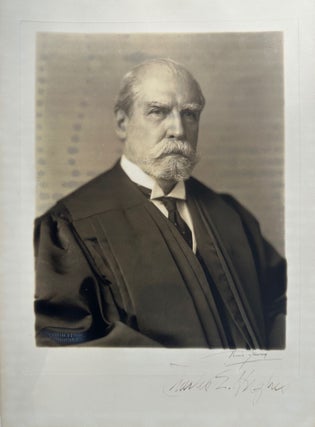 Item #68000 Signed photo illustration of Charles Evans Hughes, in his judicial robes, done by the...