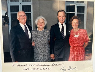 Item #68007 Color photograph of President George H.W. Bush and wife Barbara, with Stuart and...