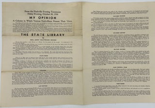 Item #68056 THE STATE LIBRARY. Mrs. John Trotwood MOORE