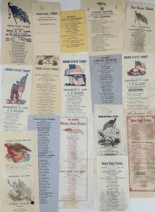 Item #68756 CALIFORNIA ELECTION TICKETS FROM THE CIVIL WAR ERA, 1863, IN THE GOLD REGION & OTHER...