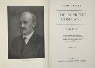 Item #68824 THE SUPREME COMMAND 1914-1918. Lord HANKEY
