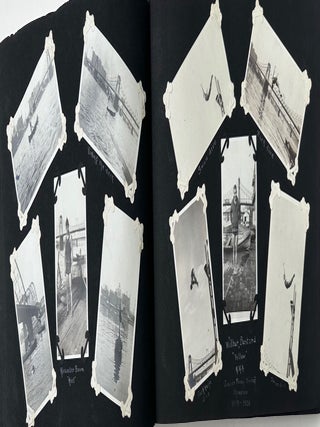 RECORD OF A CANOE TRIP DOWN THE ALLEGHENY RIVER FROM OLEAN, NEW YORK TO PITTSBURGH, PENNSYLVANIA, 1919; AND A SECOND TRIP FROM MAYVILLE, NY TO PITTSBURGH IN 1920, COLLECTED IN A PAIR OF PHOTO ALBUMS, SOME 270 BLACK & WHITE PHOTOS OF A GROUP OF YOUNG MEN TESTING THEIR SKILLS JUST AFTER THE END OF WORLD WAR I. Accompanied by additional photos of Baum's sporting life in Pittsburgh.