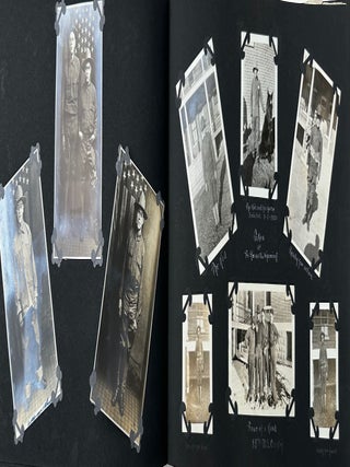 RECORD OF A CANOE TRIP DOWN THE ALLEGHENY RIVER FROM OLEAN, NEW YORK TO PITTSBURGH, PENNSYLVANIA, 1919; AND A SECOND TRIP FROM MAYVILLE, NY TO PITTSBURGH IN 1920, COLLECTED IN A PAIR OF PHOTO ALBUMS, SOME 270 BLACK & WHITE PHOTOS OF A GROUP OF YOUNG MEN TESTING THEIR SKILLS JUST AFTER THE END OF WORLD WAR I. Accompanied by additional photos of Baum's sporting life in Pittsburgh.
