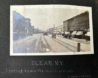 RECORD OF A CANOE TRIP DOWN THE ALLEGHENY RIVER FROM OLEAN, NEW YORK TO PITTSBURGH, PENNSYLVANIA, 1919; AND A SECOND TRIP FROM MAYVILLE, NY TO PITTSBURGH IN 1920, COLLECTED IN A PAIR OF PHOTO ALBUMS, SOME 270 BLACK & WHITE PHOTOS OF A GROUP OF YOUNG MEN TESTING THEIR SKILLS JUST AFTER THE END OF WORLD WAR I. Accompanied by additional photos of Baum's sporting life in Pittsburgh.