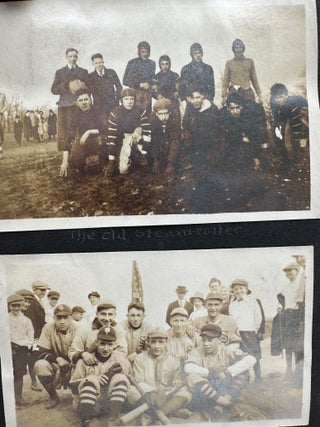RECORD OF A CANOE TRIP DOWN THE ALLEGHENY RIVER FROM OLEAN, NEW YORK TO PITTSBURGH, PENNSYLVANIA, 1919; AND A SECOND TRIP FROM MAYVILLE, NY TO PITTSBURGH IN 1920, COLLECTED IN A PAIR OF PHOTO ALBUMS, SOME 270 BLACK & WHITE PHOTOS OF A GROUP OF YOUNG MEN TESTING THEIR SKILLS JUST AFTER THE END OF WORLD WAR I. Accompanied by additional photos of Baum's sporting life in Pittsburgh.