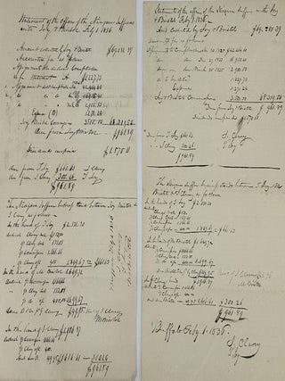 ACCOUNTS OF COMPENSATION COLLECTED BY THE COMMISSIONERS JOY & BRISTOL OF THE STATE OF NEW YORK AND PAID TO THE NIAGARA SUFFERERS RELATED TO THEIR PROPERTY LOSSES DURING THE BURNING OF BUFFALO IN THE WAR OF 1812