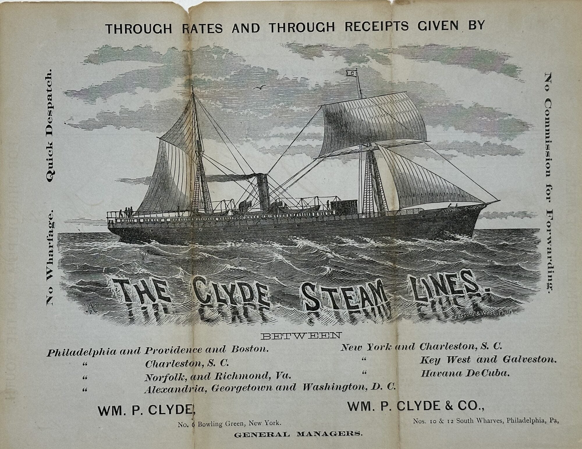 Through Rates and Through Receipts Given By the Clyde Steam Lines ...