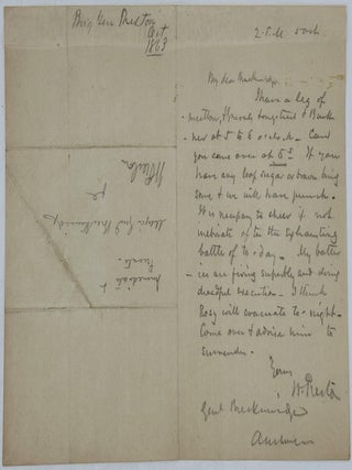 INVITING A FELLOW OFFICER, MAJOR GENERAL JOHN C. BRECKENRIDGE, TO JOIN HIM FOR SUPPER, ALONG WITH. William Preston.