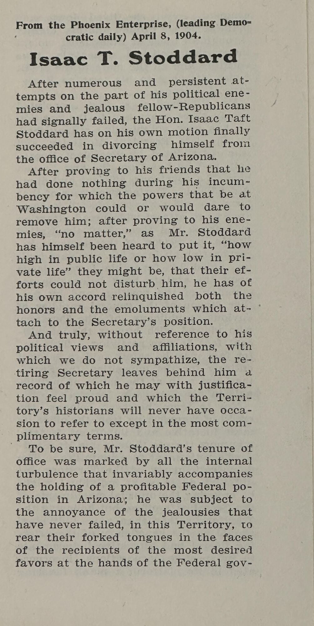 ISAAC T. STODDARD
