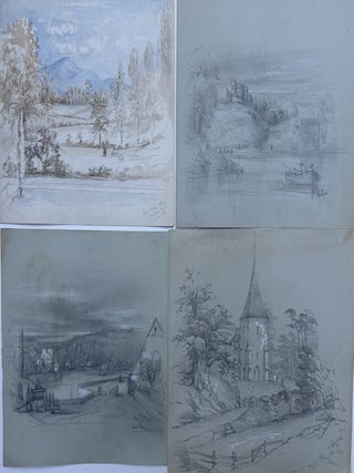 A COLLECTION OF 26 ORIGINAL DRAWINGS IN GRAPHITE AND WHITE CHALK, ACCOMPANIED BY ONE WATERCOLOR,...