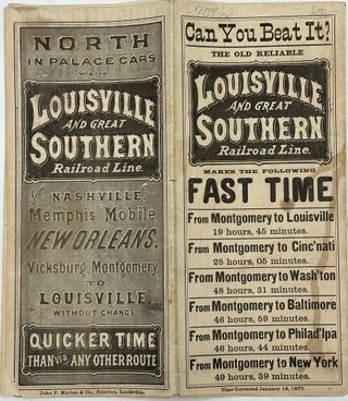 Item #70860 CAN YOU BEAT IT? THE OLD RELIABLE LOUISVILLE AND GREAT SOUTHERN RAILROAD LINE MAKES...