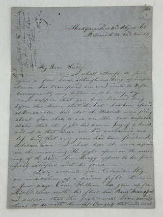 INFORMING HIS SISTER OF EVENTS AT PORTSMOUTH, VIRGINIA IN NOVEMBER 1861, FROM HIS POSITION AS A...